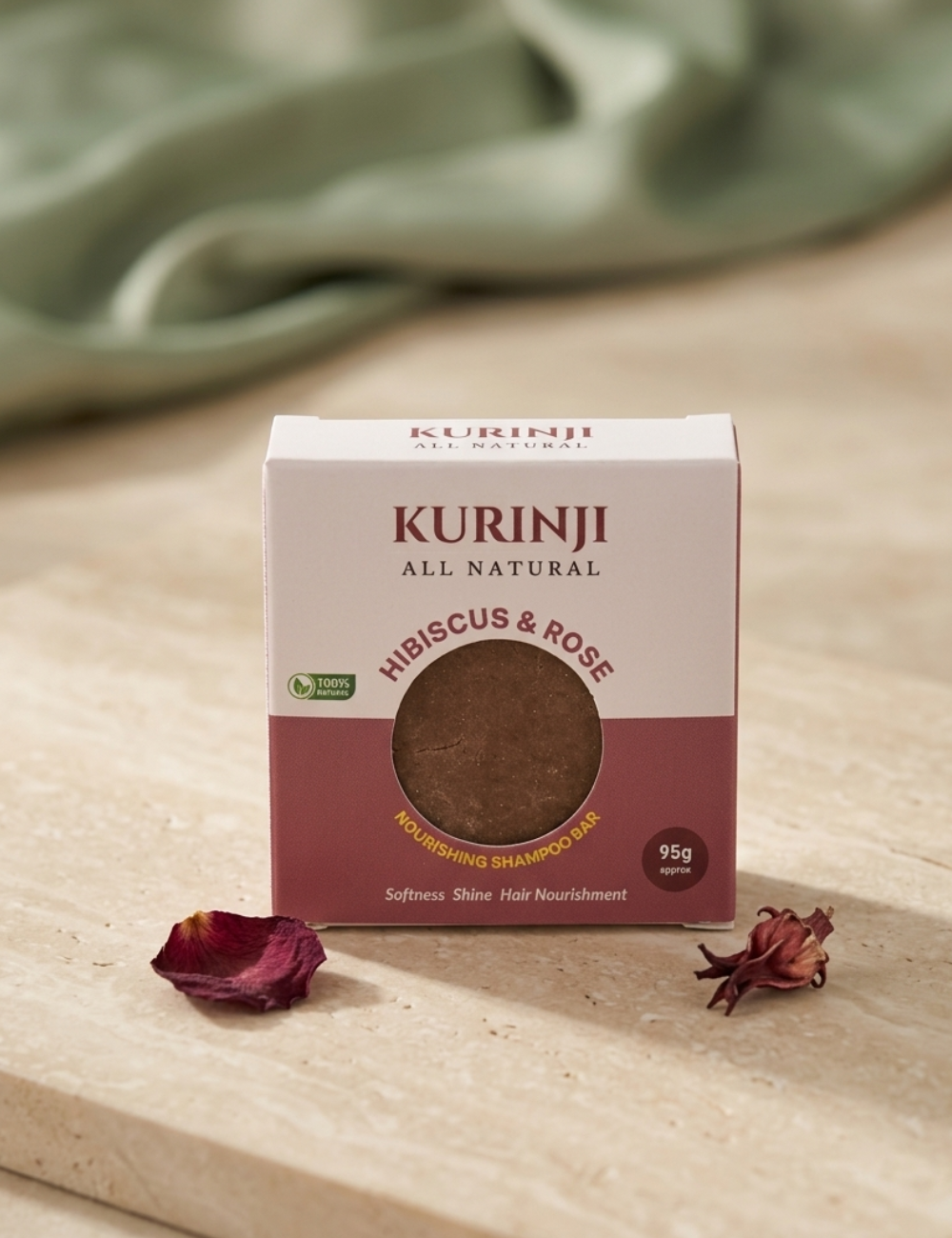 Hibiscus & Rose Nourishing Shampoo Bar | Natural Solid Shampoo for Soft, Shiny & Healthy Hair