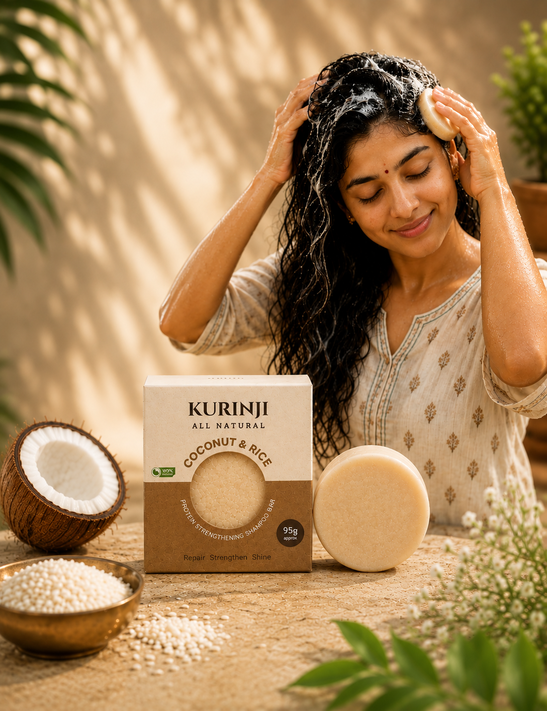 Coconut & Rice Protein Strengthening Shampoo Bar