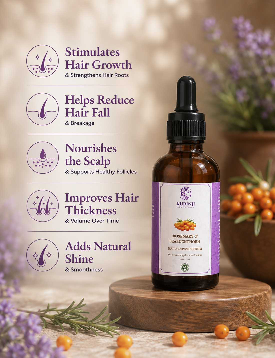 Rosemary & Sea Buckthorn Hair  growth Serum